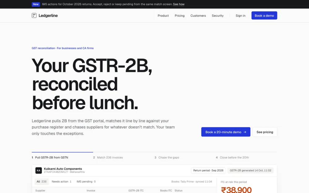 Ledgerline homepage