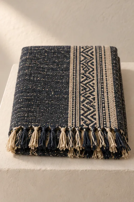 Bhujodi hand-spun wool shawl