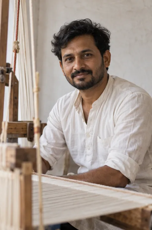 Imran Ansari, weaver, Chanderi